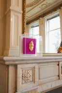 goude oester ingelijst (roze/rechtop)