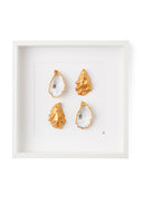 4 goude oesters ingelijst (wit)
