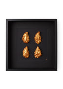 4 goude oesters ingelijst